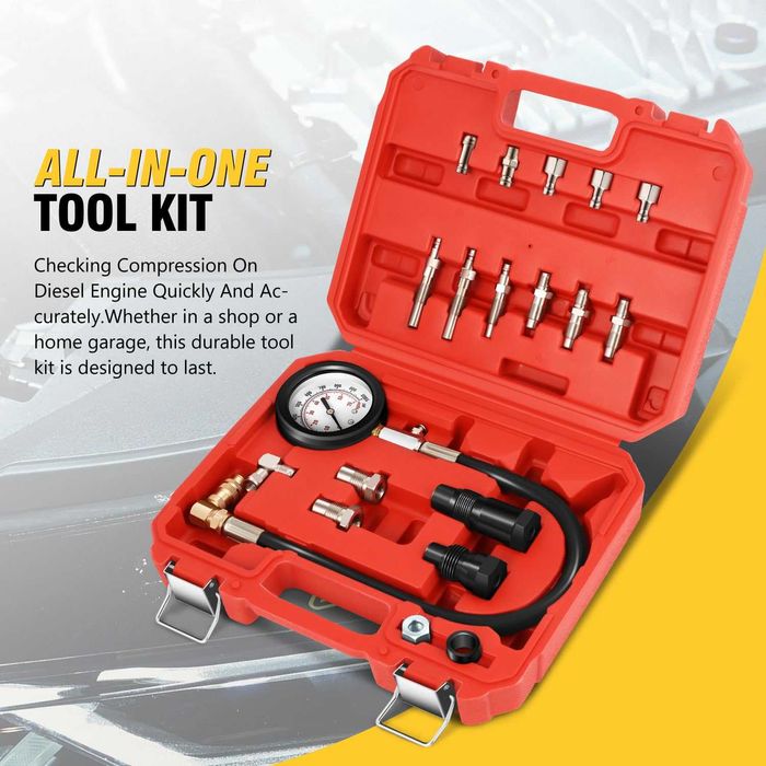 Teste de compressão de motor diesel