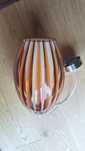 Lampa wisząca lilia, bursztynowa, retro, vintage, PRL.