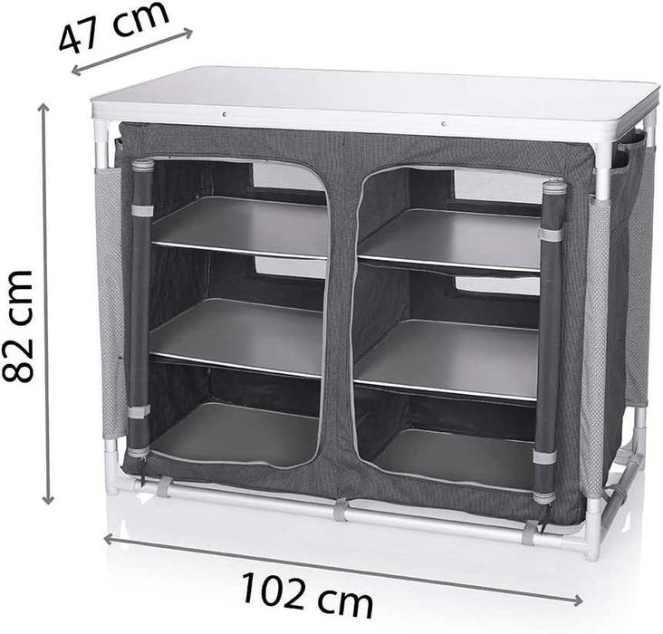 (CAMPART Travel) Armário para campismo 82 cm de altura, novo