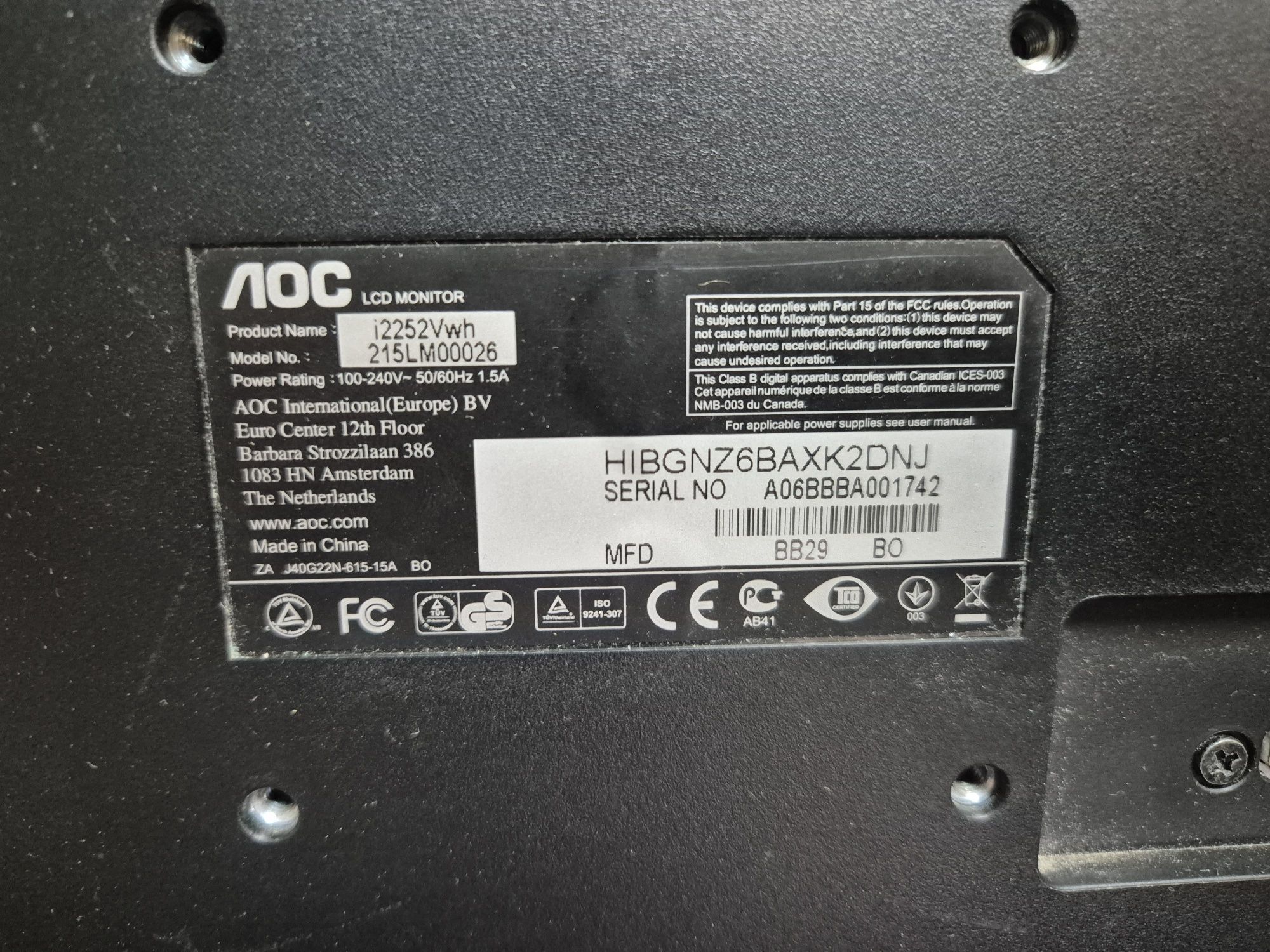 Монитор AOC i2252Vwg hdmi dvi vga