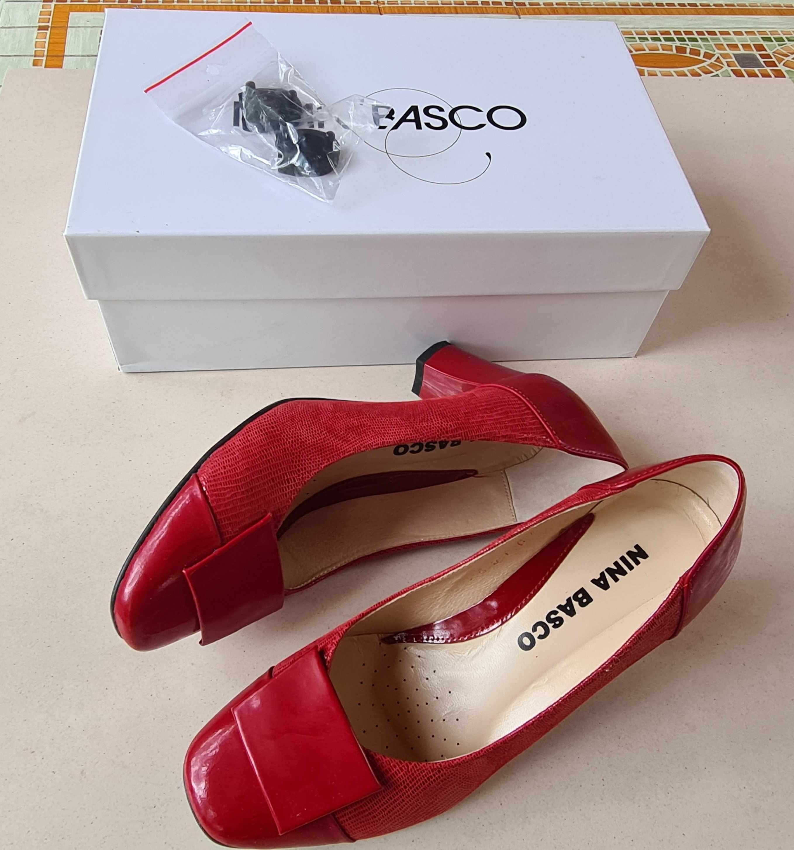 Eleganckie i wygodne czerwone buty damskie Nina Basco, rozmiar 36.