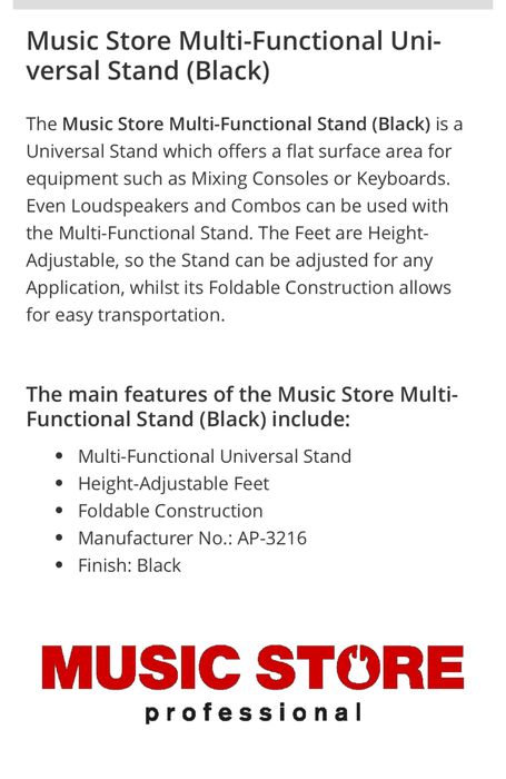 Stand multifunções (suporte para piano teclado mesa mistura etc)