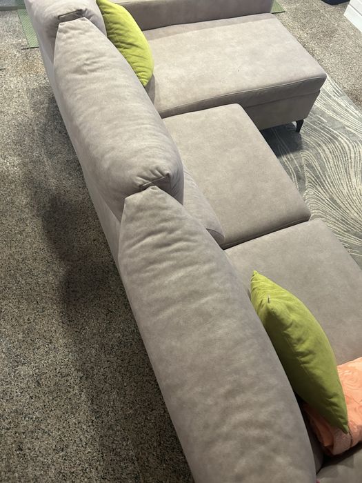 Sofá De Sala com Chaise Longue Castanho claro