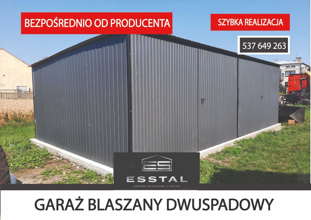 Garaż Blaszany GRAFITOWY - Garaże Blaszane |Magazyn Schowek| - ESSTAL*
