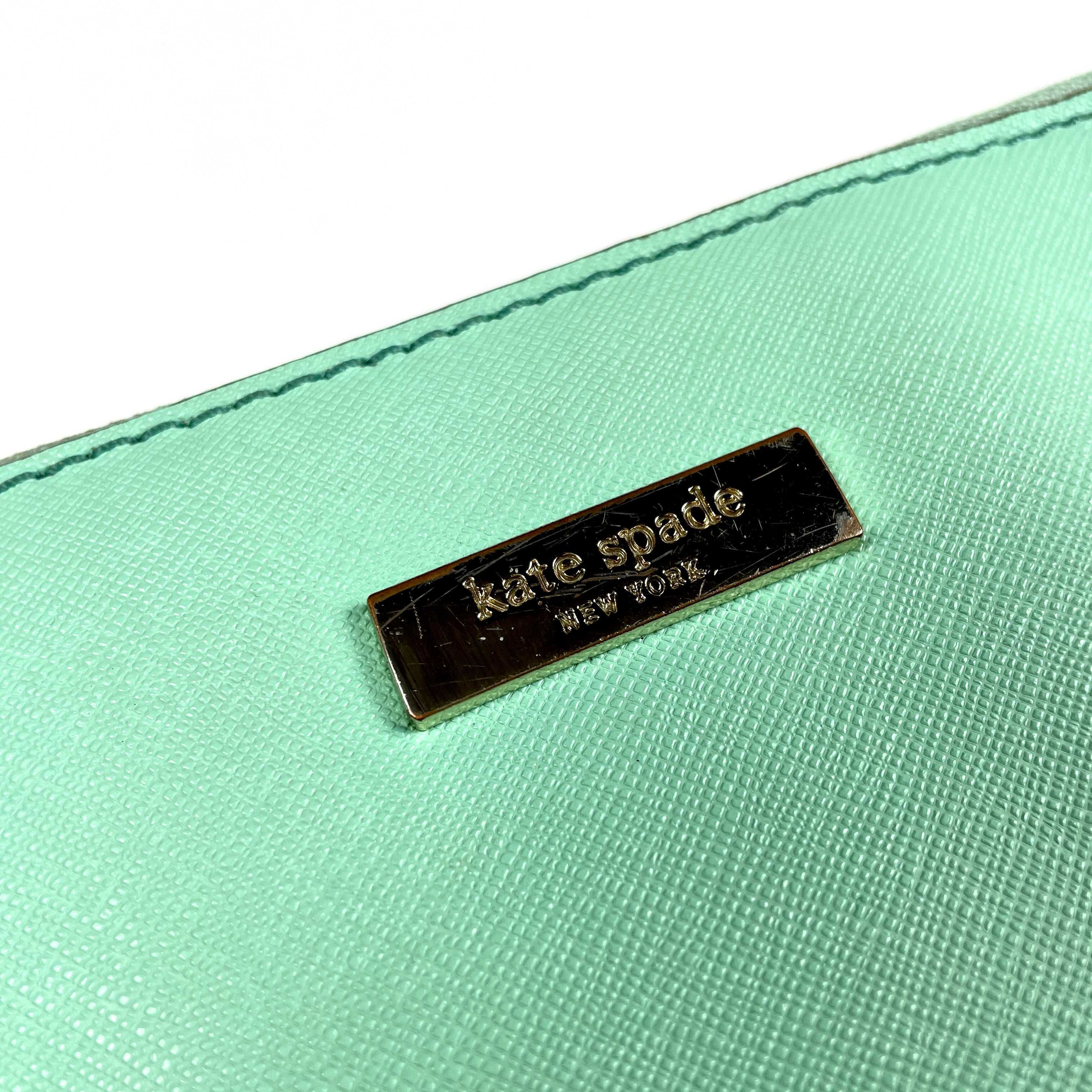 Kate Spade New York turkusowa torebka y2k 90s elegancka torba do ręki