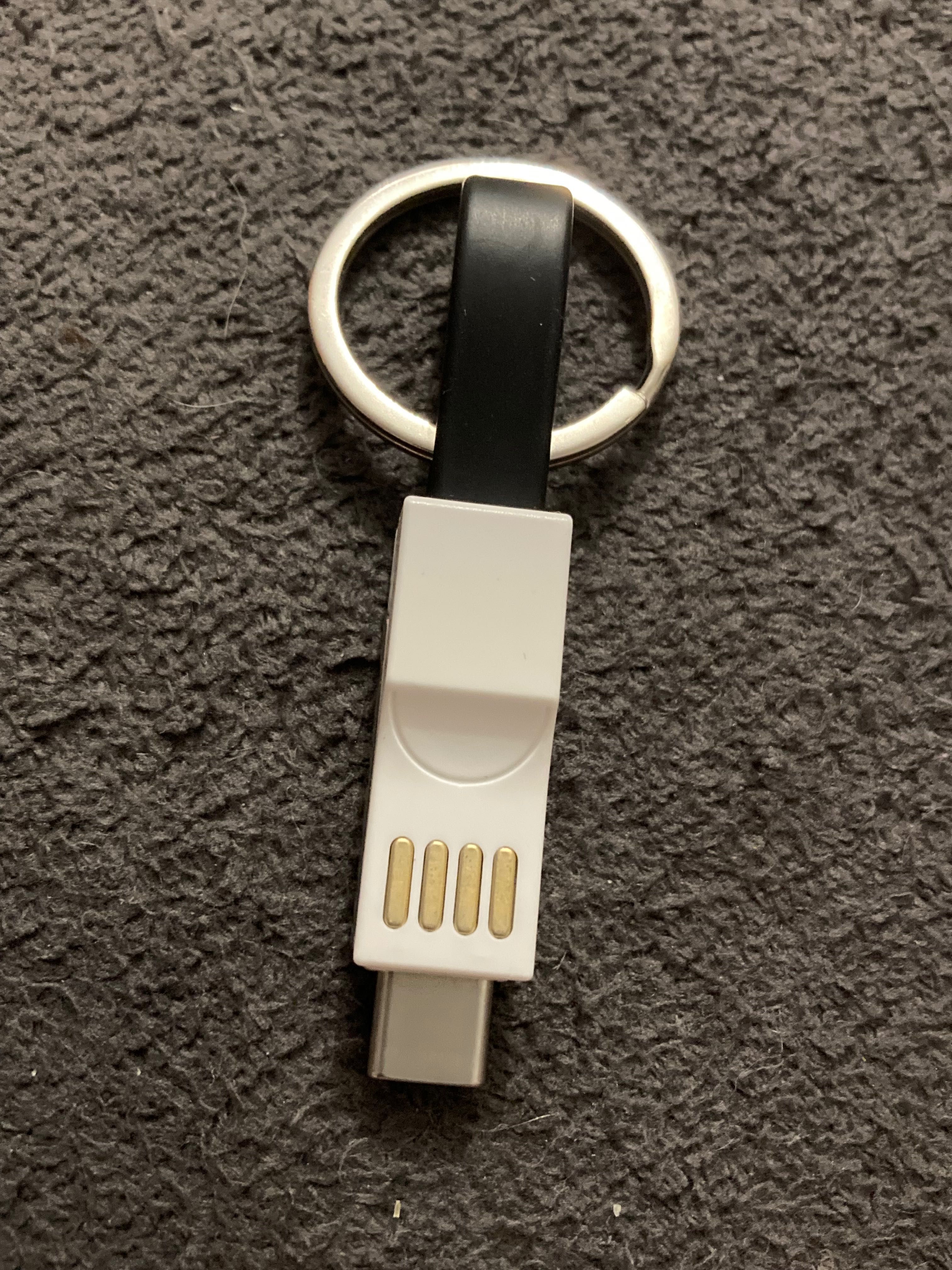 Breloczek do kluczy kabel 3w1 micro USB iPhone typ-c