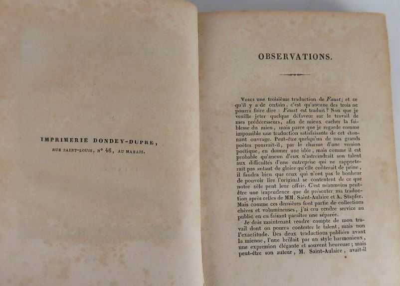 Faust, tragédia de goethe, paris 1835