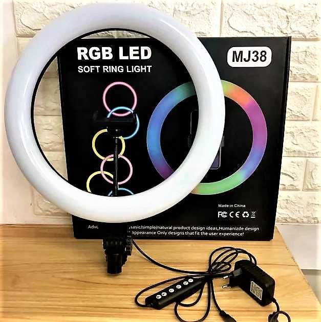 Кільцева LED лампа  38см 220V 1 крепл.тел USB + пульт