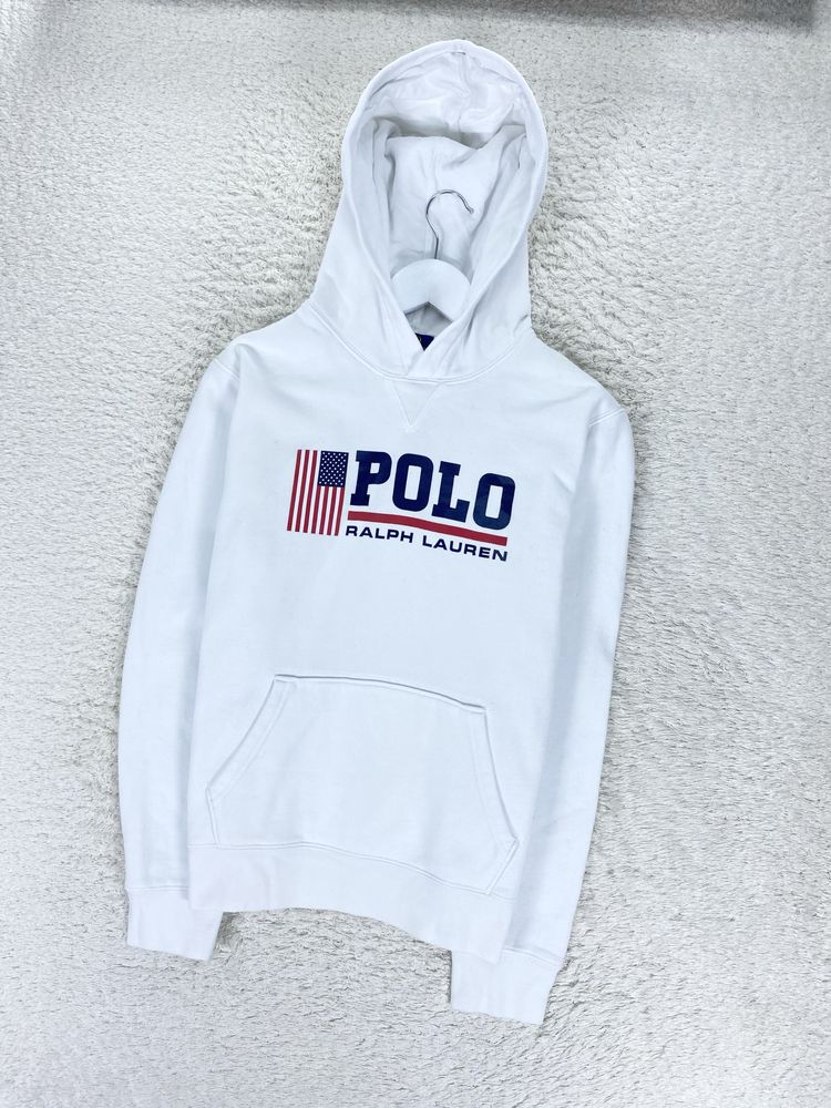 Мужское белоснежное худи Polo Ralph Lauren big logo чоловіче худі