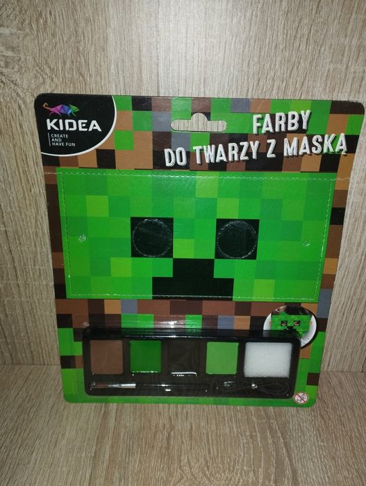 Zestaw farb do malowania twarzy z maską Minecraft