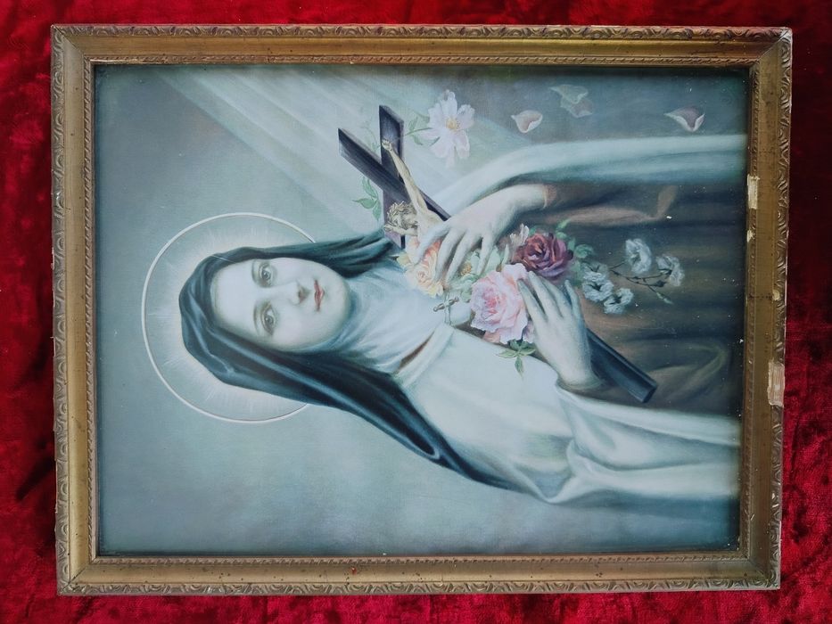 Święta Teresa od dzieciątka Jezus stary obraz religijny