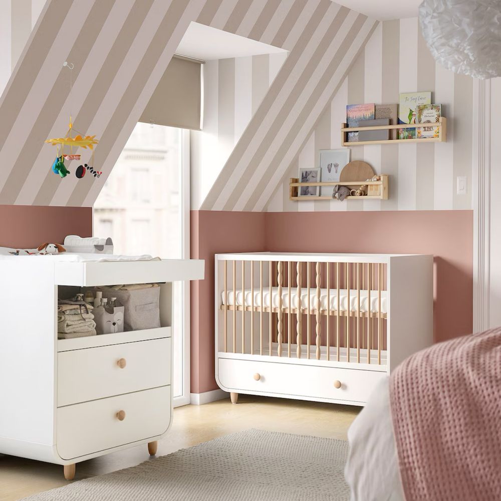 MYLLRA, zestaw mebli dla niemowląt, biały, 60x120 cm + GRATISY
