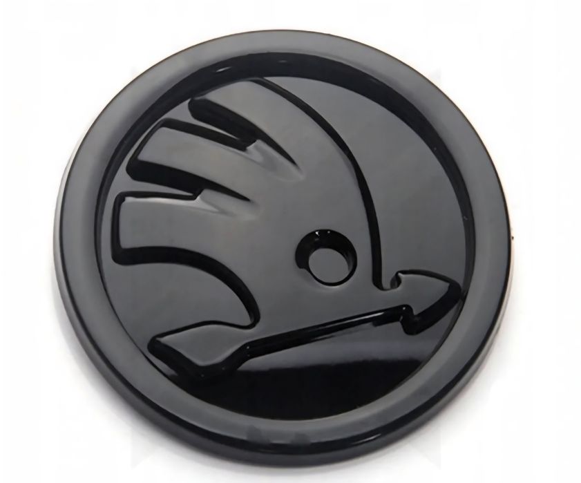 Znaczek skoda czarny połysk 90mm