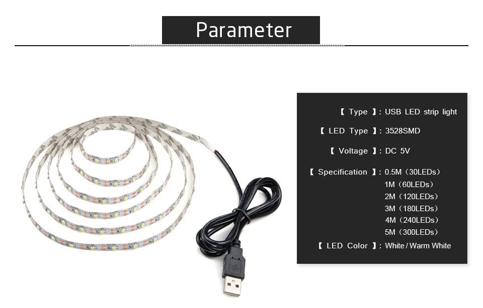 Продам Led ленту 5 м с usb выходом на 5В