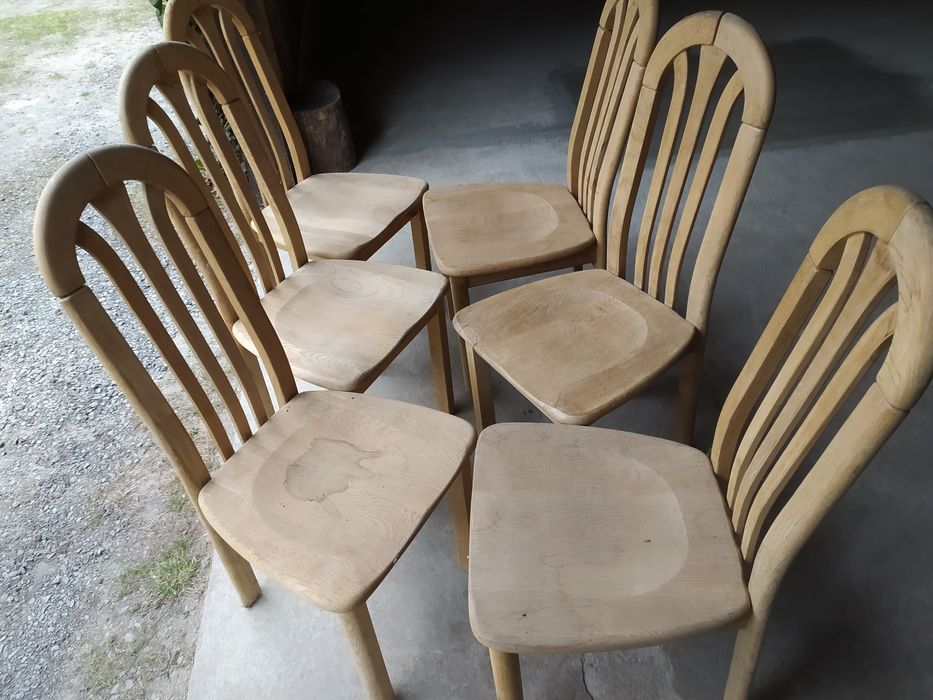 Stół dębowy + 6 krzeseł LITE DREWNO Komplet stół + 6 krzeseł