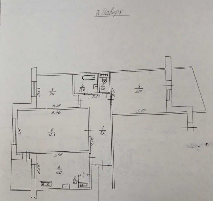 Продаж 3 кімнатної квартири в районі Північного