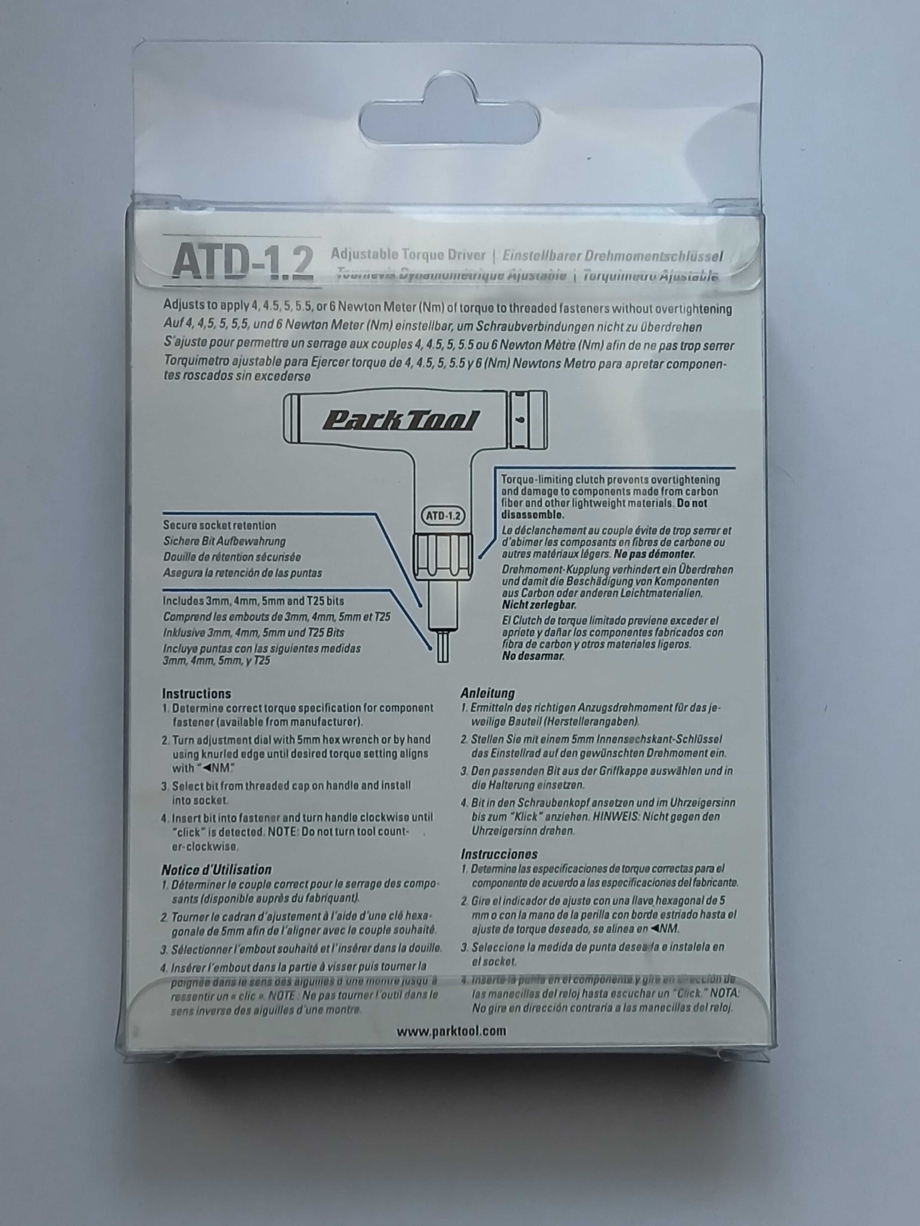 Park Tool ATD-1.2. Klucz z momentem obrotowym od 4 do 6 Nm