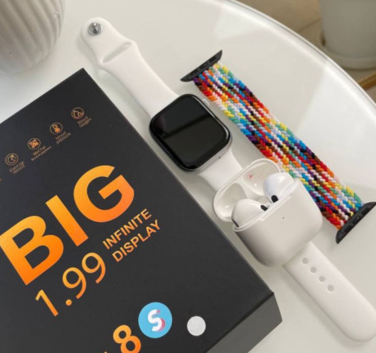 Подарункові комплекти Оптом Навушники + Розумні годинники + Power Bank