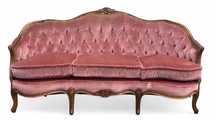 Rzeźbiona sofa trzyosobowa w stylu ludwikowskim, orzech