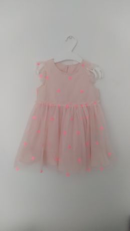 Nowa różowa sukienka z tiulem rozmiar 74/80