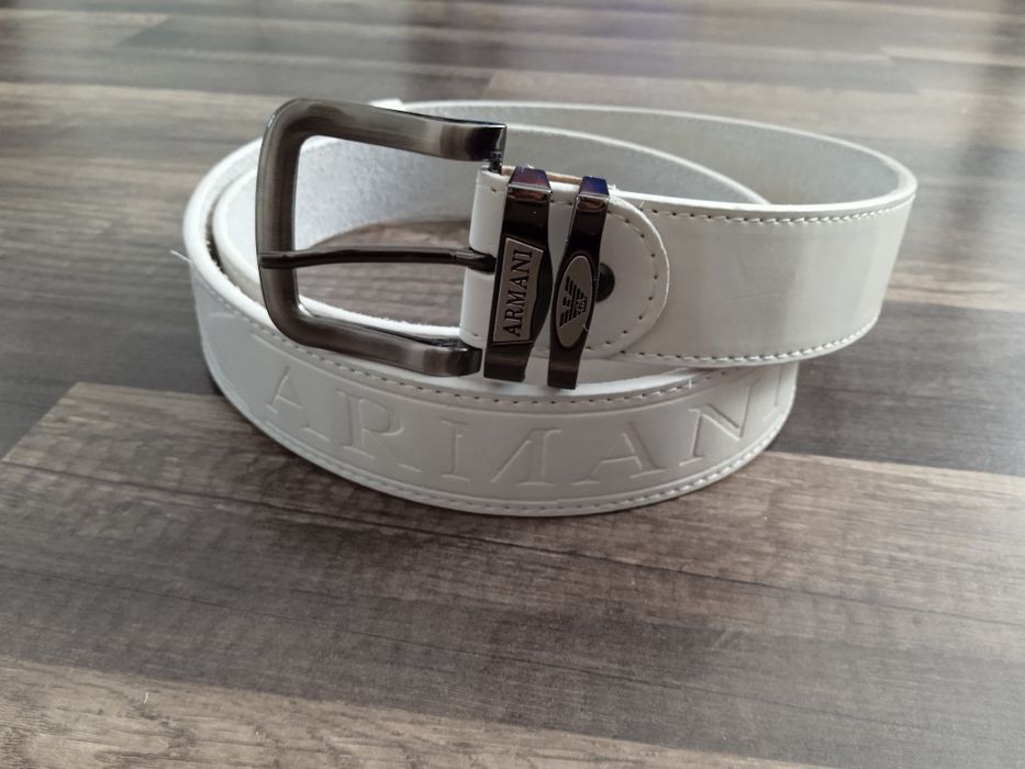 świetny skórzany pasek ARMANI