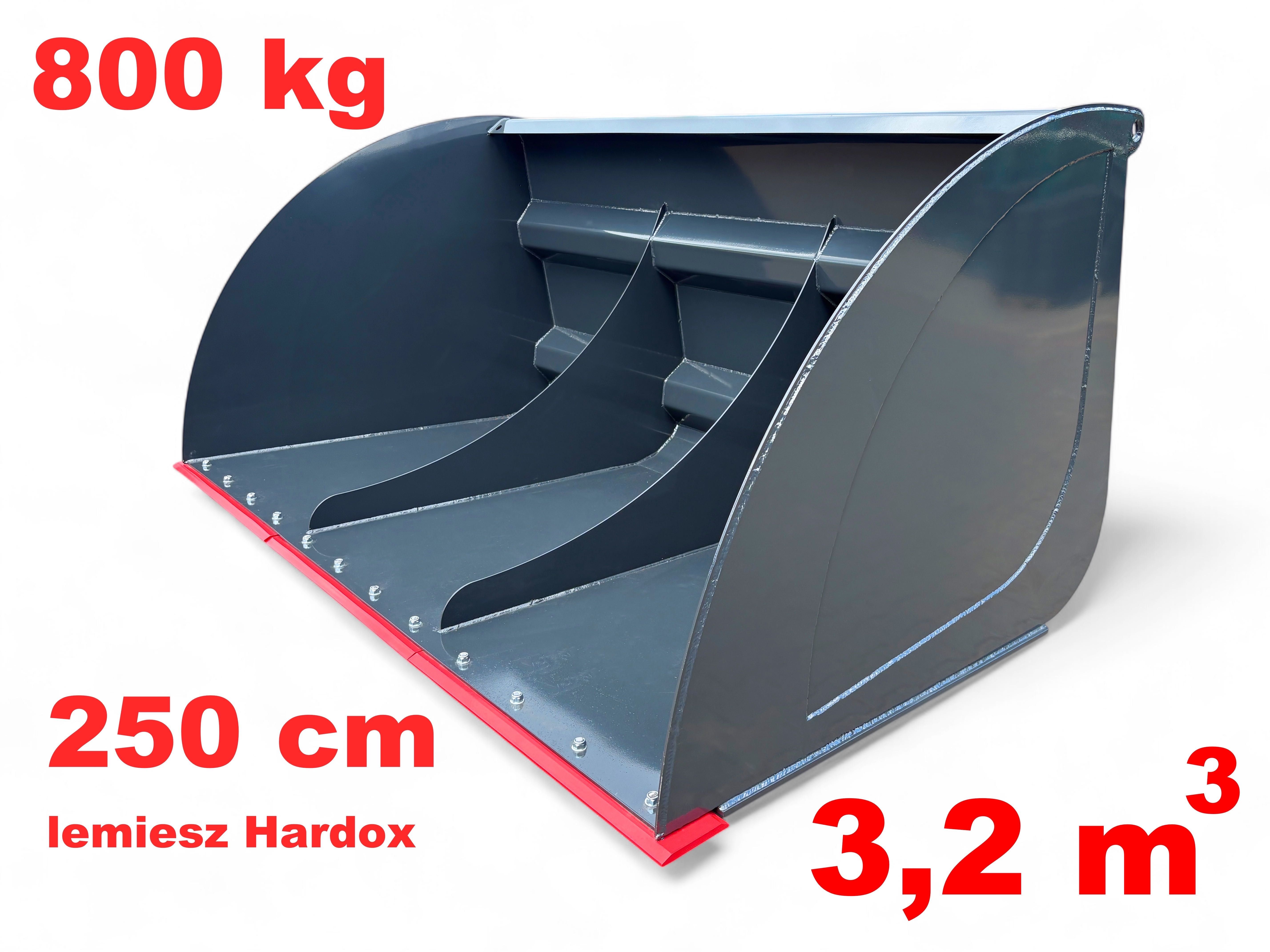 Łyżka objętościowa 250 cm / 3.2 m3 / Hardox / Mamnitou, JCB i inne
