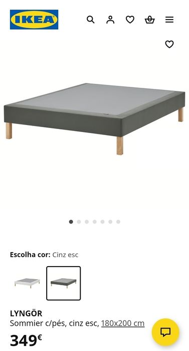 Cama 180x200 Lyngor com pés e capa