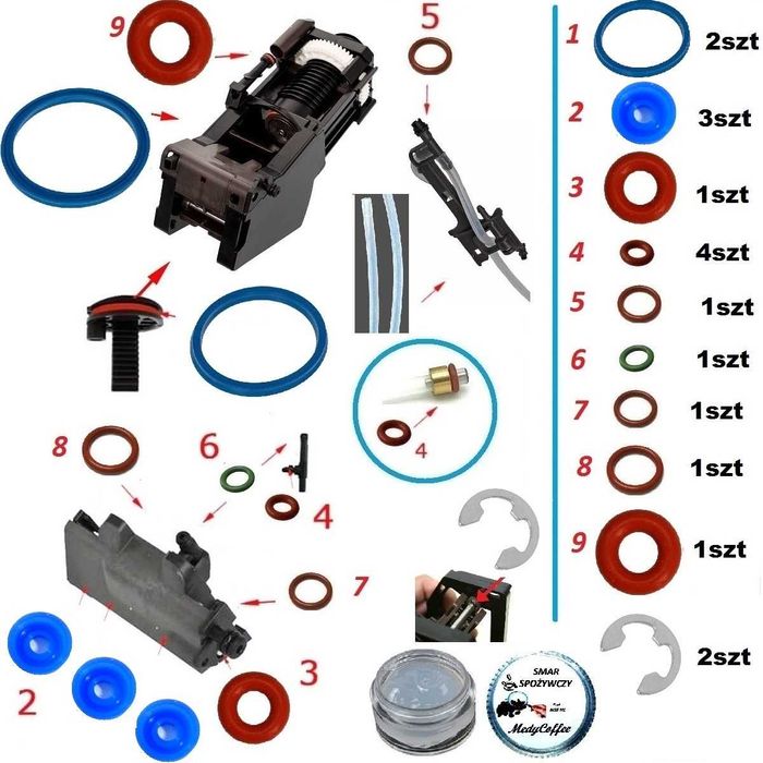 Zestaw Uszczelek do Jura E6,E8, WE6,WE8,Z10 Z8,J6