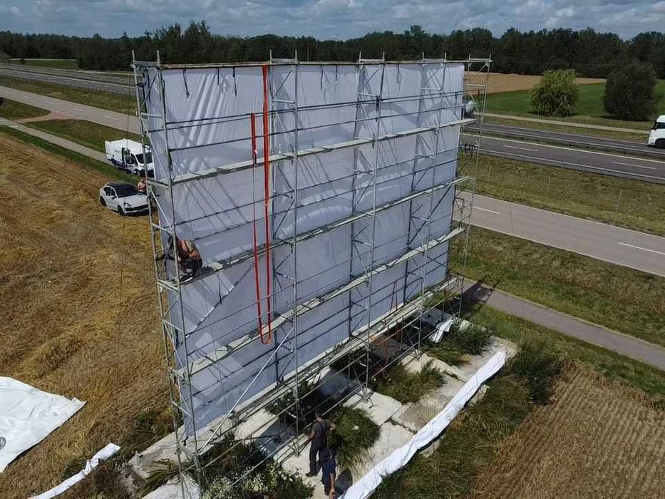 Rusztowanie pod reklamę 10x12m