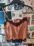 intimissimi top miedziany copper silk jedwabny koronka crop top S 36