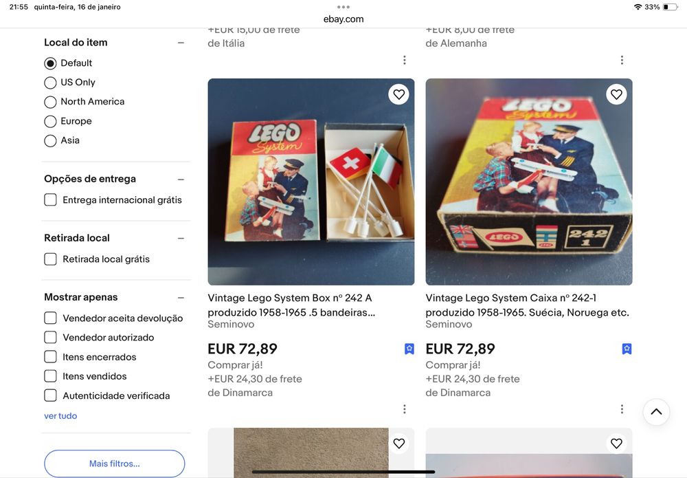 Antigo Lego System referencia 242A com bandeiras Raro nestas condicões