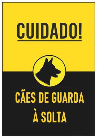 Placa de sinalização Cão - Aviso