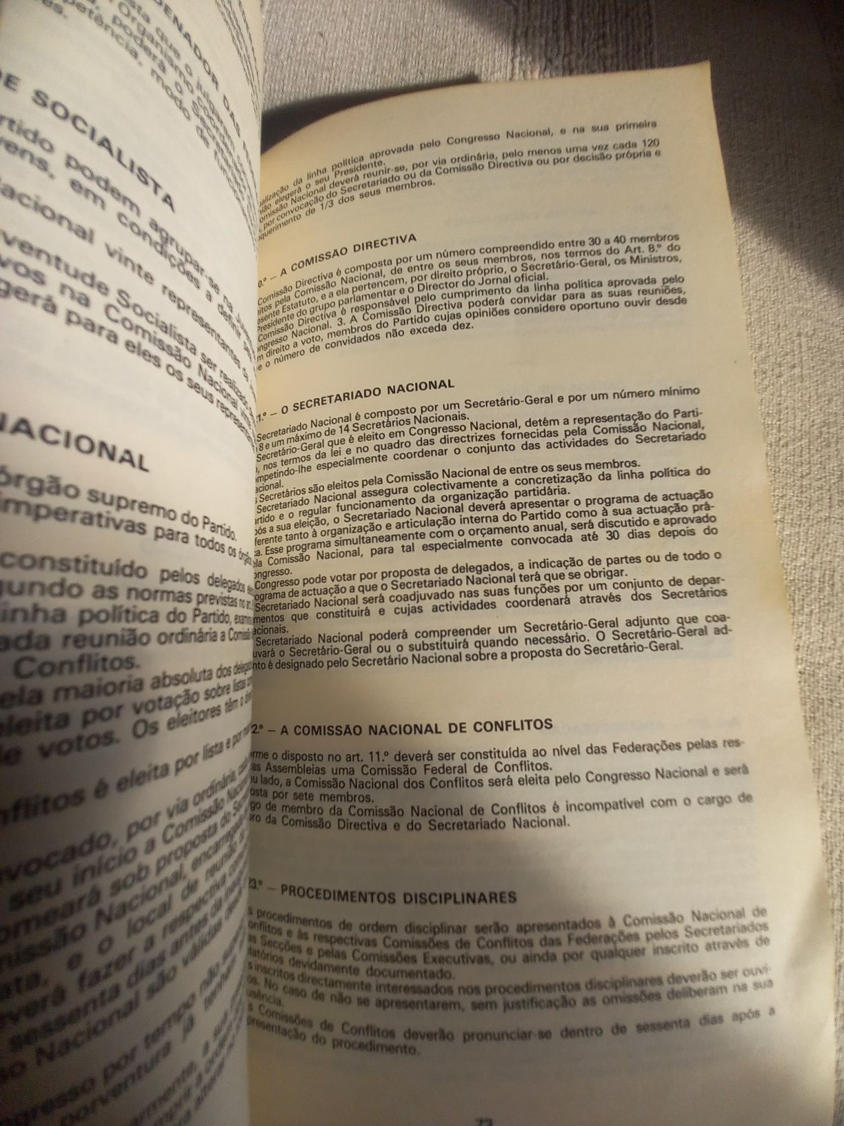 Folheto livro Declaração de Princípios Programa Estatutos do PS 1974