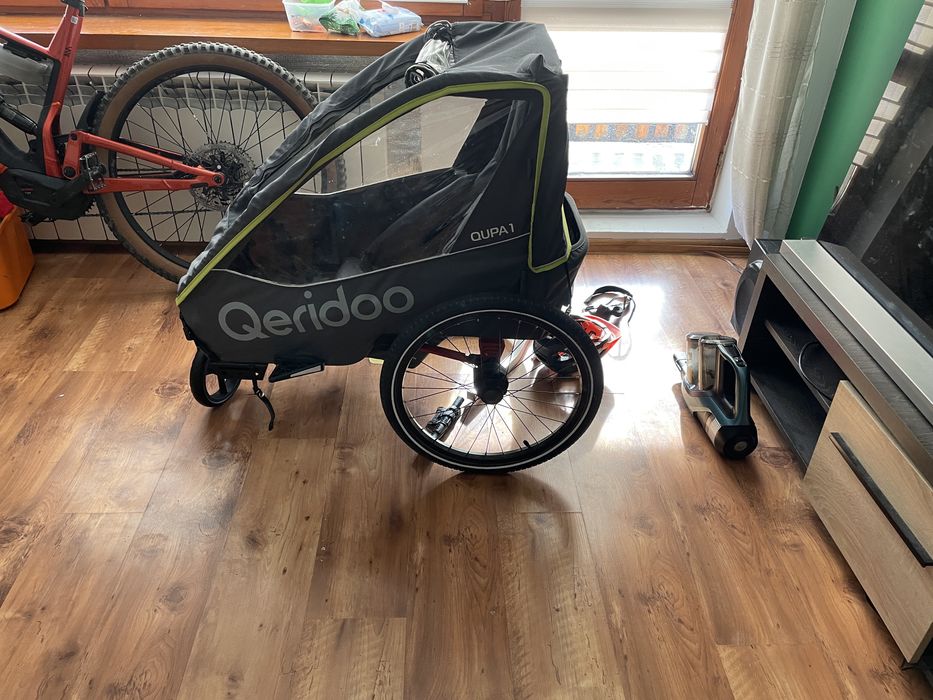 Przyczepka rowerowa qeridoo qupa 1 lime gwarancja