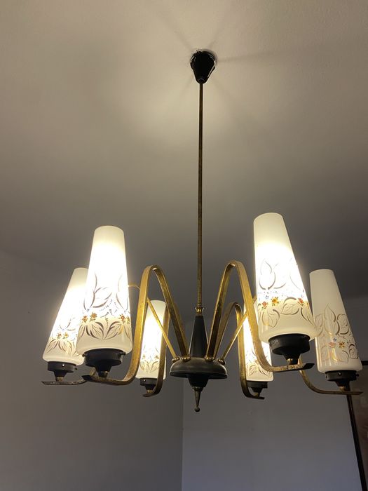 Candeeiro de teto Vintage Opalino Antigo