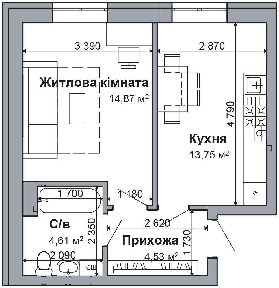 Готова квартира, ЄОселя, продаж Квартири 37 м.кв. метро Теремки.