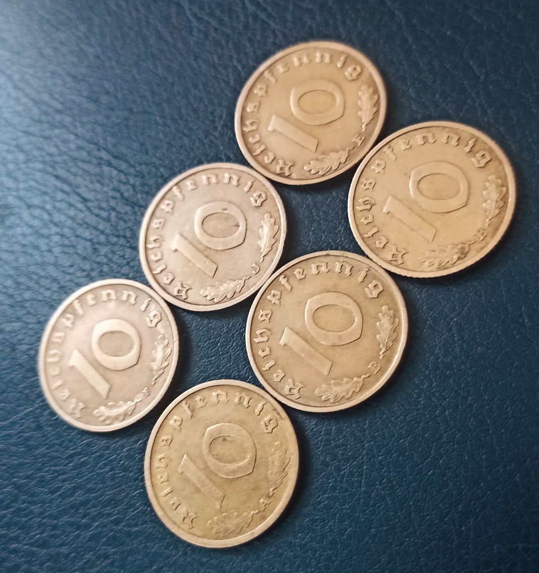 Zestaw monet 10 pfennig 3 Rzesza