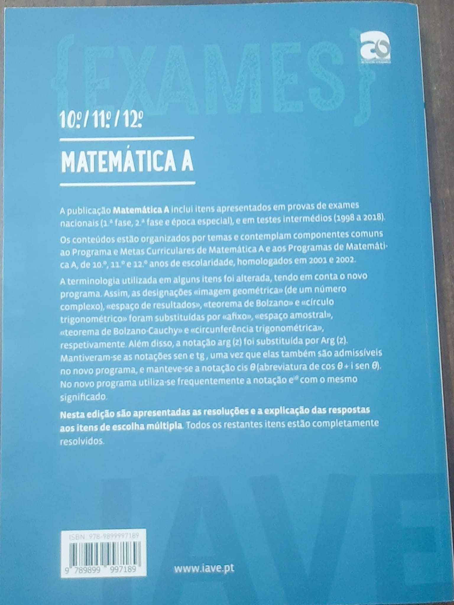 Livro Questões Exames Nacionais Matemática A 10.º,11.º, 12.º