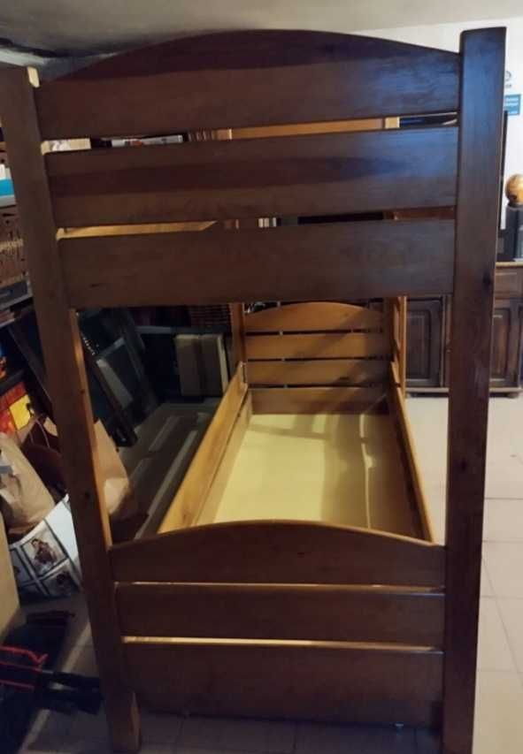 Stabilne łóżko piętrowe drewniane z szufladą. DOWÓZ
