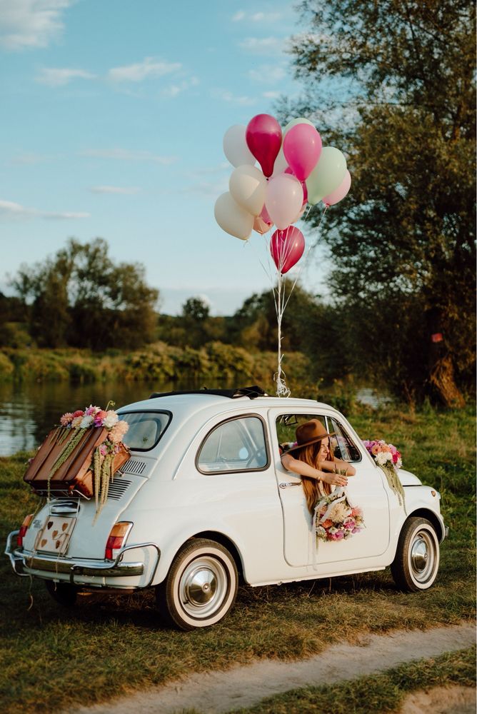 Fiat 500, 71’ do ślubu, sesji zdjęciowej, wynajem samochodu Vintage