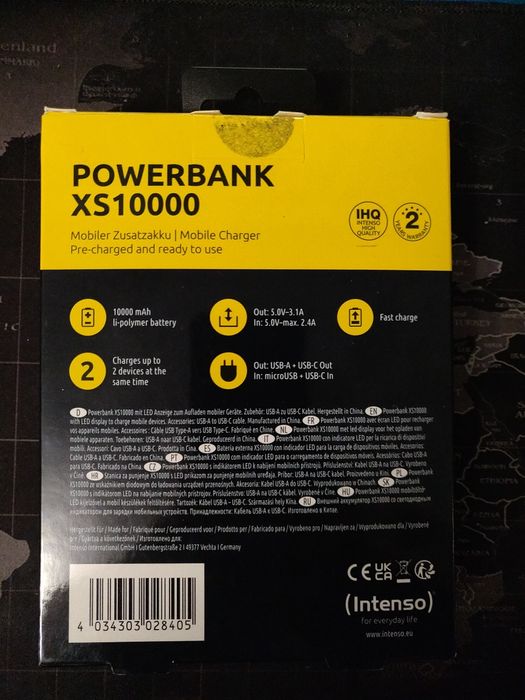 Пауэр банк внешний аккумулятор Intenso Power Bank 10000mAh XS10000 Whi