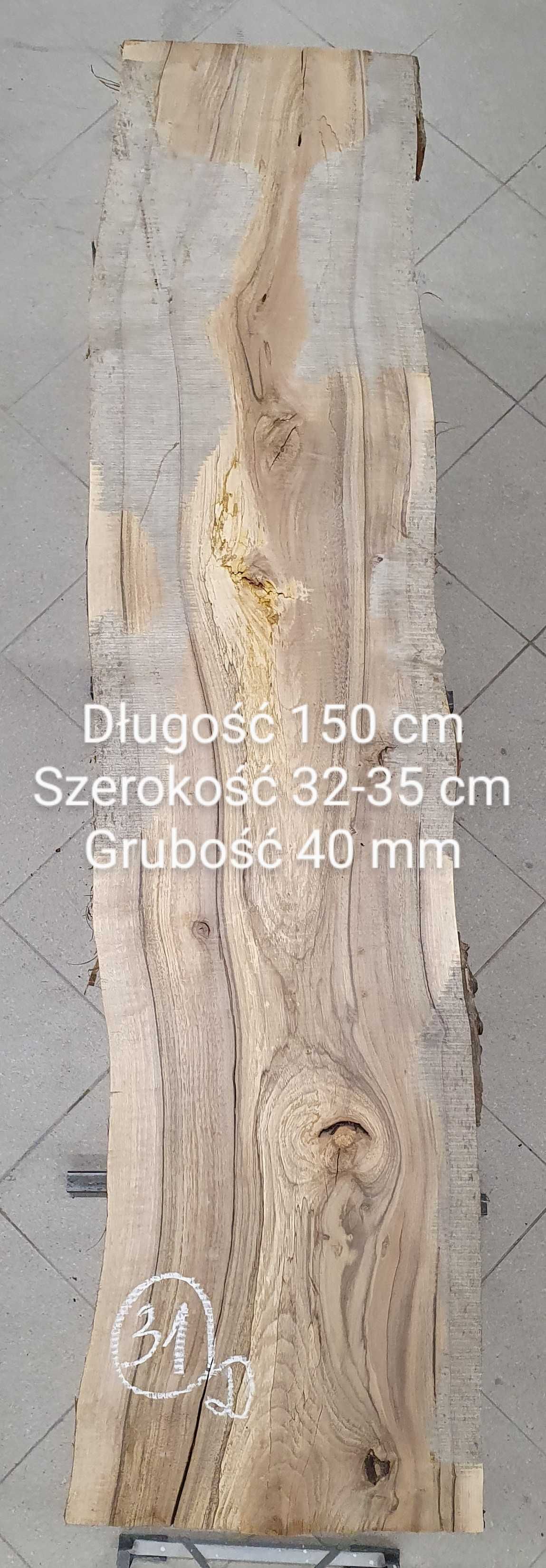 Deska blat stołu żywica monolit live edge orzech włoski 31 D