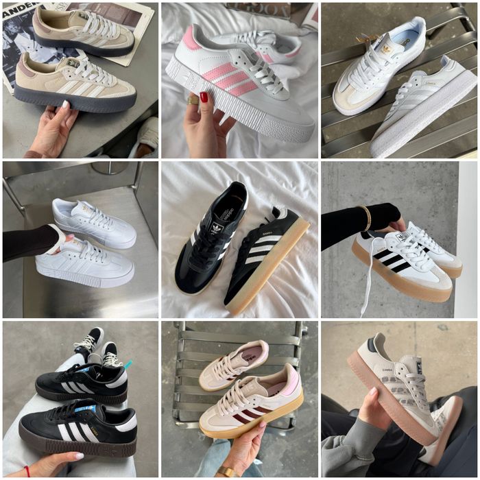 р36-45 Кросівки Adidas Samba Platform White Black Beige Green Brown