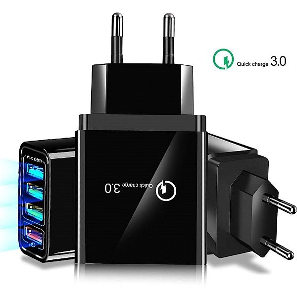 Ładowarka Sieciowa 3xUSB + USB QC3.0