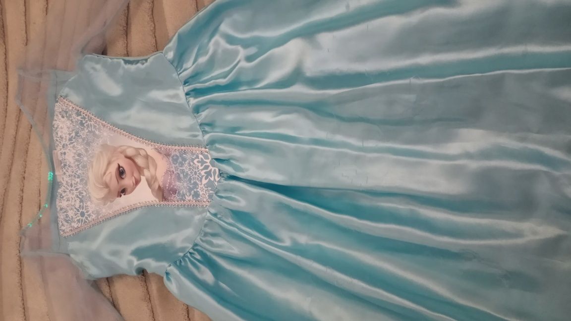 Strój Elsy 128 sukienka karnawał przebranie