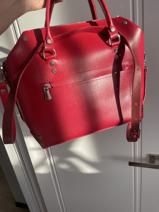 Сумка сумочка червона шкіряна шкіра