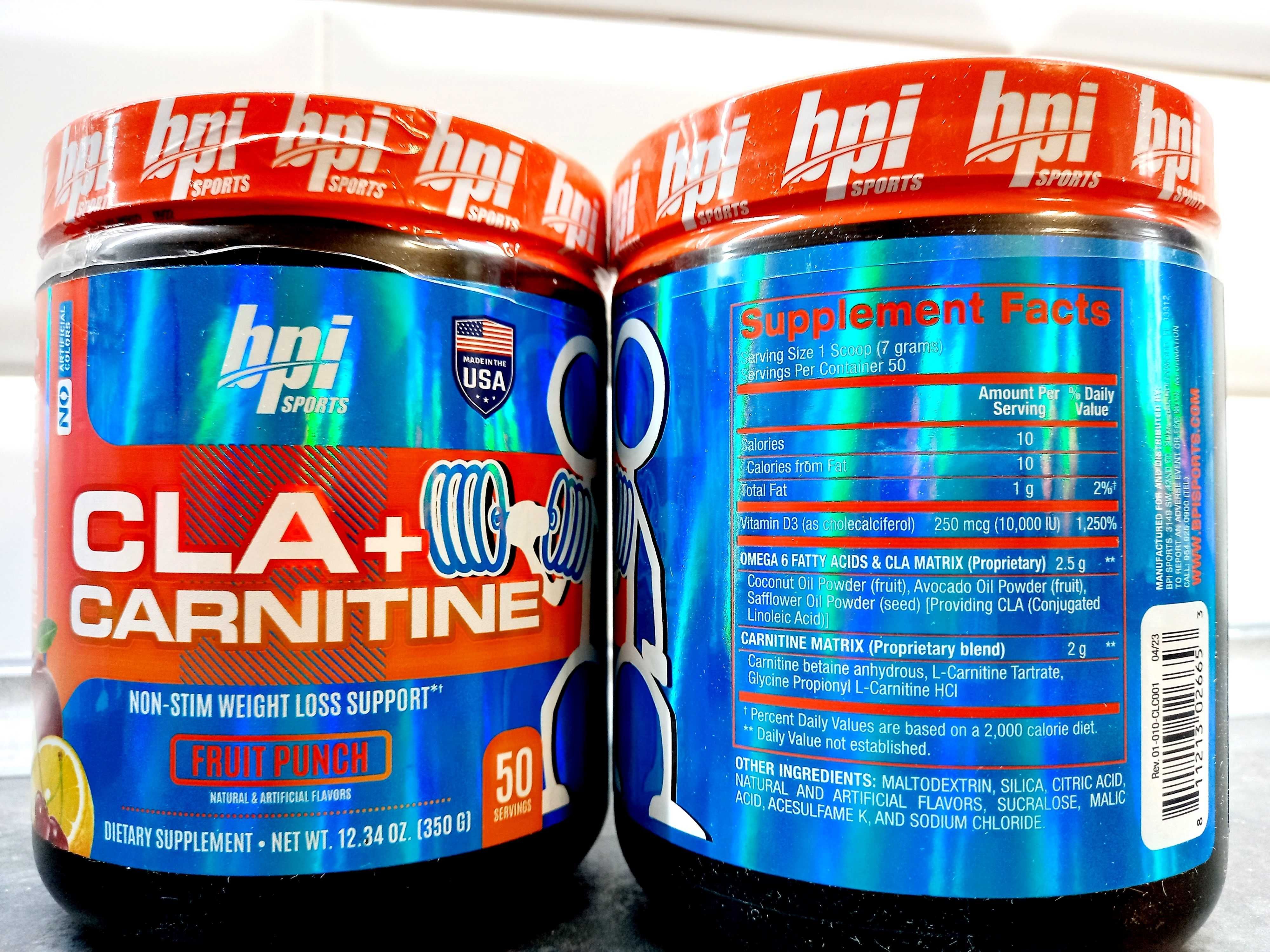 BPI Sports, CLA + Carnitine (350г, 50 порций), карнитин, жиросжигатель