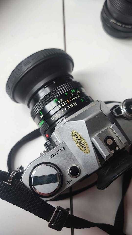 canon AE1 conjunto con 3 lentes