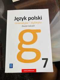 Język polski 7 gramatyka i stylistyka zeszyt ćwiczeń WSiP nowy