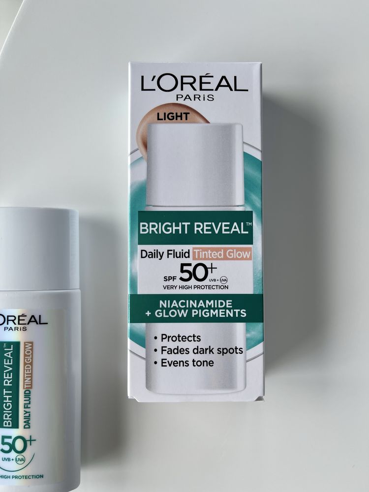 L'oreal bright reveal fluid podkład krem tonujący tinted glow spf50+